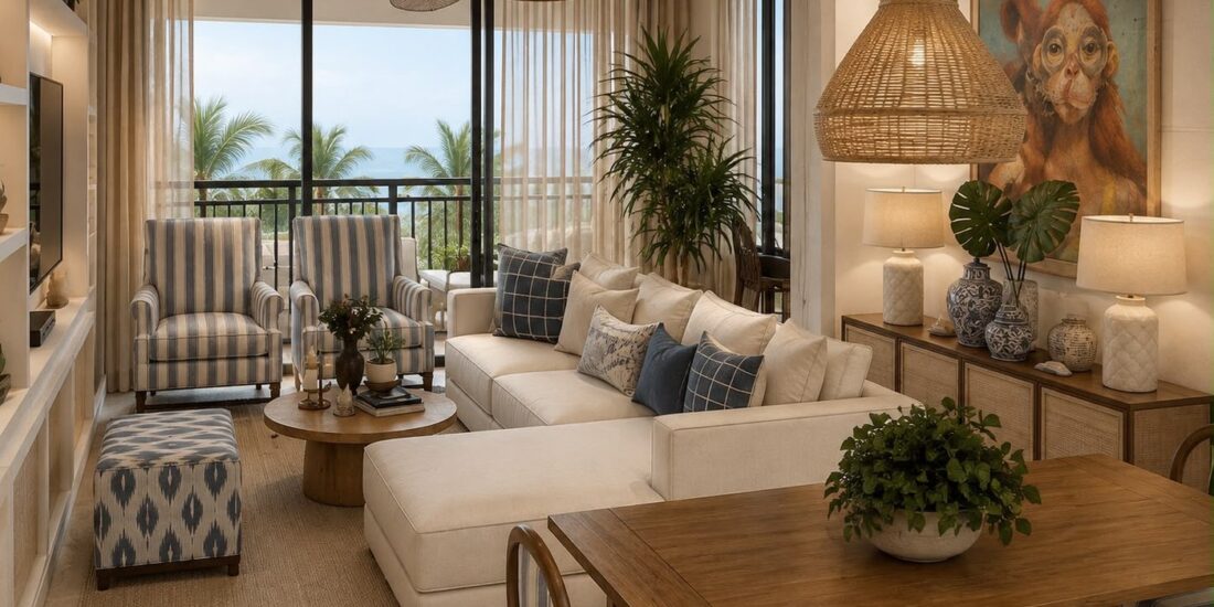 Sala de estar en Cap Cana — Entretelas Interiores